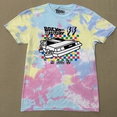 Back To The Future Universal Studios Park Tie-Dye Shirt Size Small Delorean