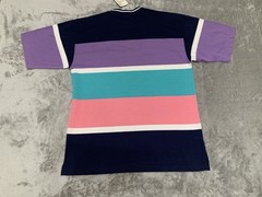 Vintage 90s Striped Shirt Mens Large Navy Teal Knights of Round Table Tee Y2K