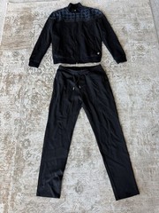 Stefano Ricci Men’s Black and Blue Tracksuit Set Full Zip Jacket & Pants XL