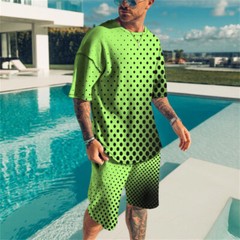 Men’s Outfit 2-Piece Set Short Sleeve T-Shirts and Shorts Sweatsuit Set Summer