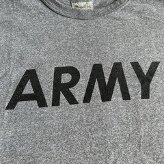 Vintage Champion Army Shirt Tee Mens Large Gray Military Single Stitch 80s USA