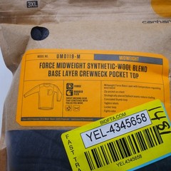 NEW Carhartt Men’s 3XL Base Layer Thermal Shirt Midweight Synthetic Wool Blend