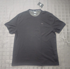 NWT DKNY Mens XL Black Solid Crew Neck Short Sleeve Logo Jersey Tee DK00SK556