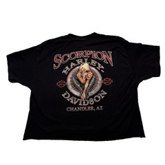 Harley-Davidson Shirt Mens Large Black Skull Scorpion Chandler AZ Pinup Cropped