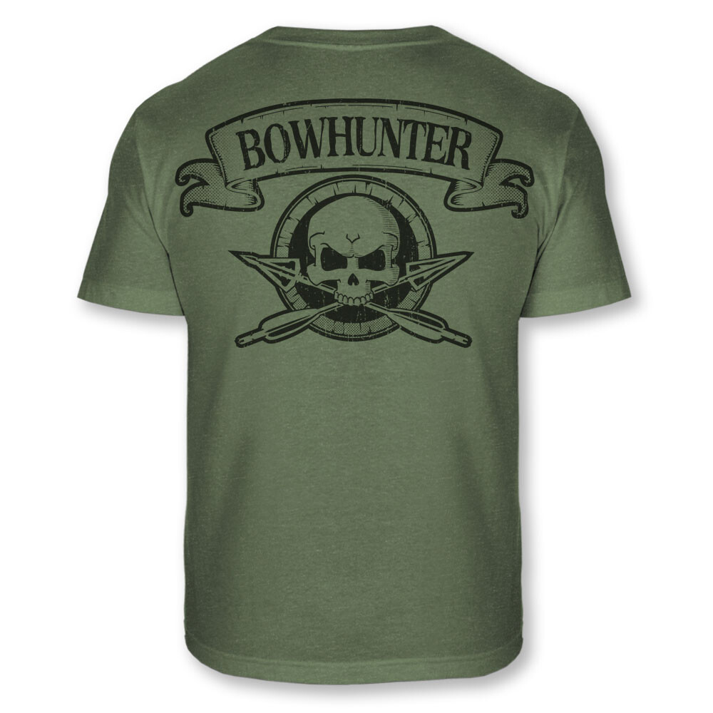 Bowhunter Skull Crossbones T-Shirt Bowhunting Arrows Skull Athletic Shirt – A120