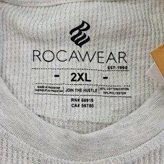 Rocawear Shirt Men’s 2XL Gray Waffle Knit NEW Long Sleeve Stretch NWT Sleepshirt
