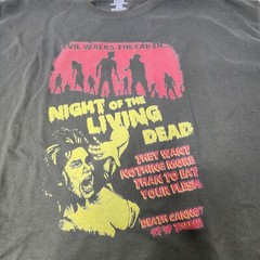 Night of the Living Dead Movie Shirt Men’s 2XL Horror Y2K OD Green Short Sleeve