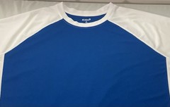 Men’s 5XL Big KingSize Island Swim Shirt Raglan Sleeve in Royal Blue & White