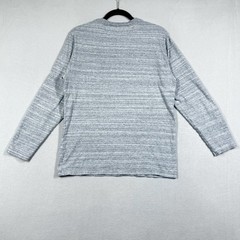 Faherty Shirt Mens Large Henley Button Long Sleeve Grey Spacedye Coastal Preppy