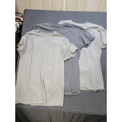 Lot of 3 Mens Large Gray T Shirts Short Sleeve Hanes George Cotton Blend
