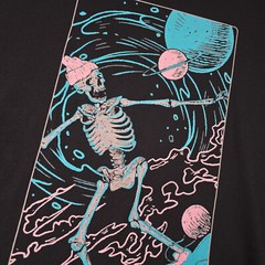 Skater Skeleton Mens XL Black Casual Streetwear Surfer Horror Space NWT