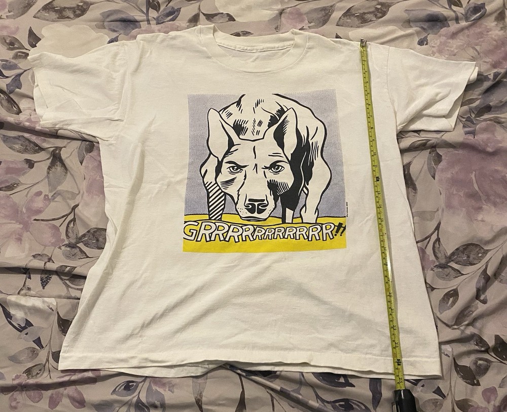 Vintage Roy Lichtenstein Guggenheim Museum Shirt Grrrrrrr Dog Pop Art 90s Mens!!