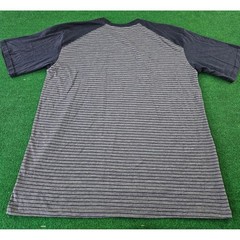 Badger Sport 4972 Graphic T Shirt Mens Large Raglan Short Sleeve Striped Gray