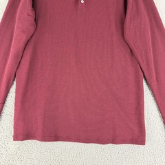 Mack Weldon Henley Shirt Mens Size XXL Maroon Long Sleeve Thermal Crew Neck