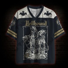 Hellhound Graphic Print Football Jersey Polyester Breathable Quick Dry T-Shirt