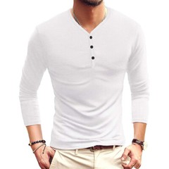 Zonbailon men’s t-shirt solid color crewneck slim fit Long sleeve bottomed shirt