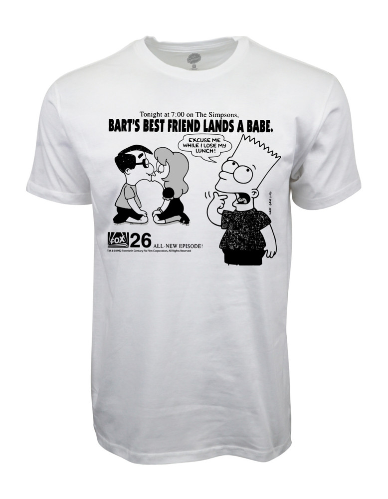 90s SIMPS0NS ‘BART’S FRIEND LANDS A BABE’ TV GUIDE T SHIRT OFFICIAL ITEM