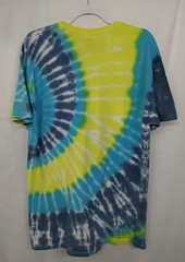 New Tie Dye Men’s T-Shirt Yellow Blue Adult Large Multicolor Summer Spiral