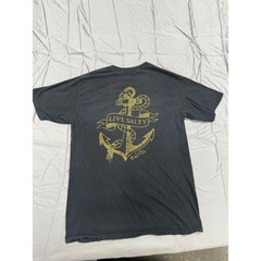 Salt Life Mens Black Anchor Graphic Pocket T-Shirt Live Salty Size L