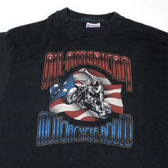 Vintage 1988 All American Motor Cycle Rodeo Tour Daytona Black T-Shirt Size XL