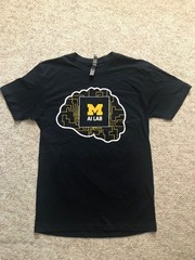 New Next Level Apparel Unisex T Shirt Black with M AI Lab logo 100% cotton Sz S
