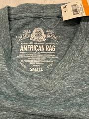 NWT American Rag Mens Small Blue Heather V-Neck T-Shirt Soft Tri Blend Tee