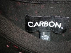 Carbon T-Shirt Men Black W/Red Splatter Pattern With 1/4″ Side Zips Both Sides
