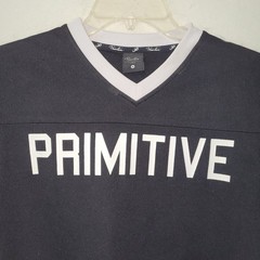 Primitive Apparel Graphic T Shirt Men XL Black Spellout V Neck Streetwear Skater