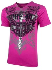 Raw State by Affliction Men’s T-Shirt Harlow Biker Cross Y2K S-5XL