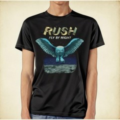 Rush Fly by Night Owl T shirt Black Men S 5XL