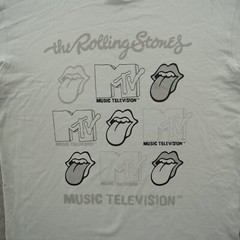 Rolling Stones x MTV Shirt Mens Medium Gray Graphic Print Band Rock 80s 90s 70s