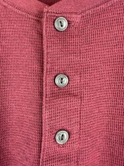 NEW American Eagle Men’s Plum 1/4 Button Standard Fit Waffle Henley Top Small S