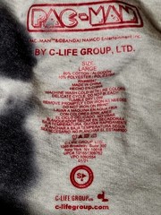 Pac-Man Mens Large L White Black Tie Dye Retro Graphic C-Life Group T Shirt B5