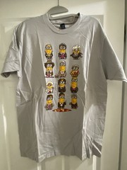 Vintage DOCTOR WHO MULTI Doctor MINIONS Tribute T-Shirt BRAND NEW! Size L Gray