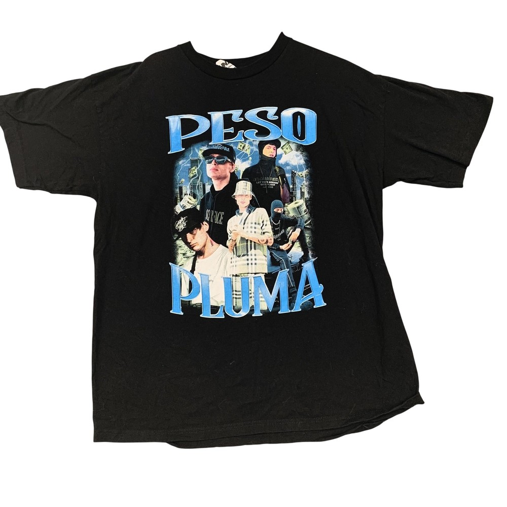 Suna Platinum Shirt Mens XL Black Peso Pluma Graphic Tee Latin Music Band