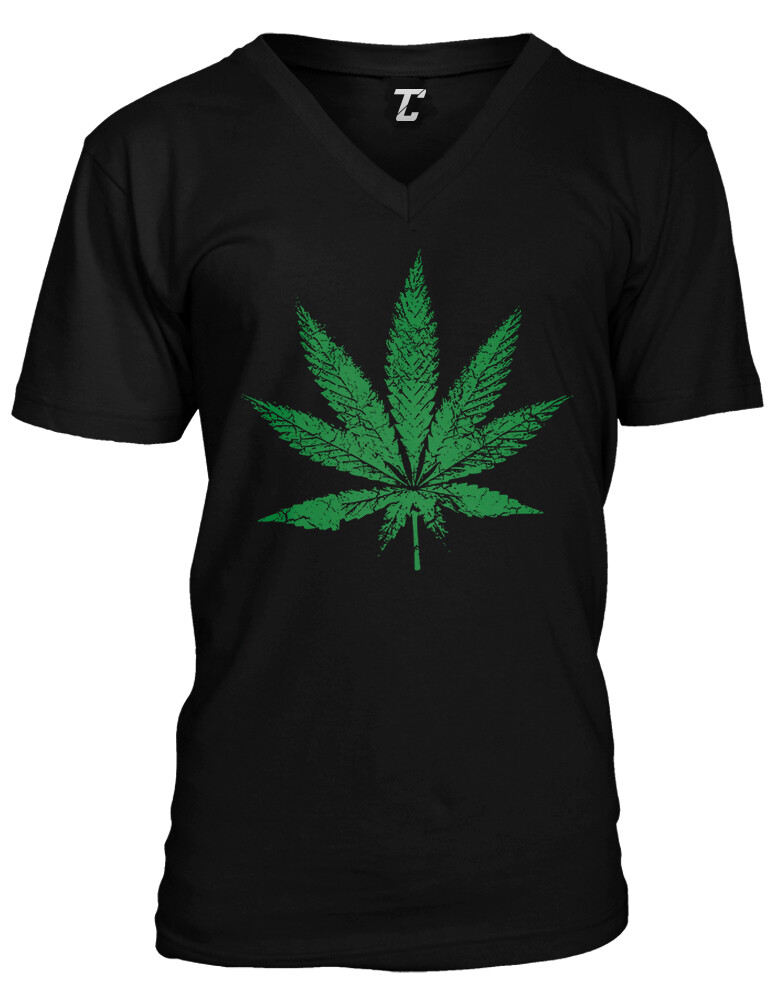 Marijuana Leaf – Pothead Stoner Weed 420 Unisex V-Neck T-shirt