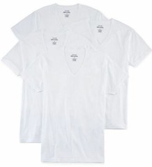 Stafford 4-Pack Men’s Dry+Cool Blended Cotton V-Neck T-Shirts White