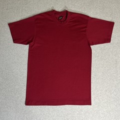 Vintage Fruit of the Loom Best Maroon Red Plain Blank 50/50 Blend T-Shirt Large