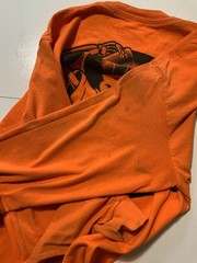 Lot Of 2 Suavecito Pomade Hair Styling Graphic L/S Orange Neon T-Shirts Sz. M