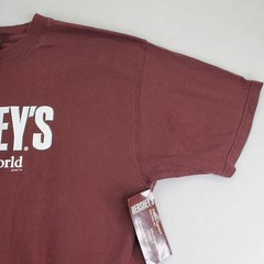 Hersheys Chocolate World Shirt Mens L Brown Metallic Silver Logo NWT NOS New