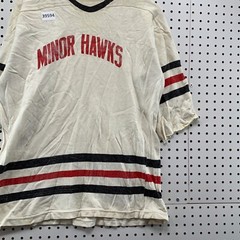 Vintage Minor Hawks Hockey Jersey Mens Large Beige TRUE Vintage Made uSA
