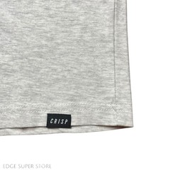 Crisp Light Gray Woven Cotton Short Sleeve Boxy Crew Neck Tee TShirt Size Small