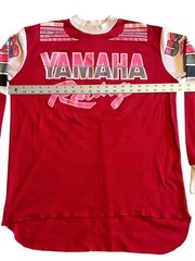 Vintage 70s 80s Yamaha Racing USA Motorcycle Motocross Jersey Red Spellout Large