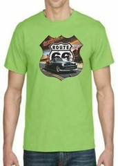 Adult DryBlend® T-Shirt – ( GET YOUR LICKS ON ROUTE 66 (SLED LOW RIDER)- HOT ROD
