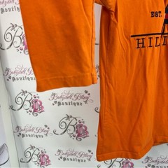 Tommy Hilfiger long sleeve embroidered front Vibrant Orange Graphic Tee