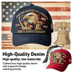 250th Anniversary USA Hat Adjustable United States 250th Anniversary Hat Ret…