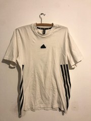 Adidas Men’s White T-Shirt Short Sleeve Logo Tee Size S Slim Fit Casual Sport