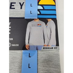 Hurley Mens UV Long Sleeve Tee Shirt Grey Poly Blend Athletic Workout Size Large