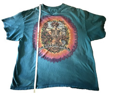 Grateful Dead Liquid Blue Bertha Skeleton Roses Teal Tie Dye Tee 3XL Flaw