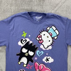 Hello Kitty Shirt Mens Medium Purple Anime Cartoon AOP Double Sided Art Sanrio